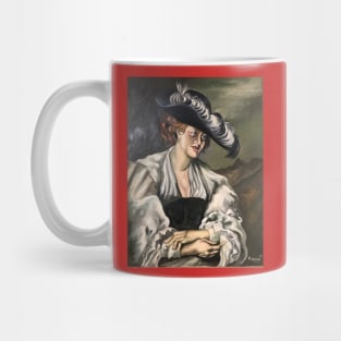 Victorian Lady with Feathered Hat Painting by my Father Mug